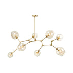 Bubble Chandelier Lighting Contemporary Glass 3/5 Heads Dining Room Adjustable Pendant Lamp in Black/Gold Finish