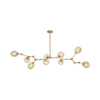Bubble Chandelier Lighting Contemporary Glass 3/5 Heads Dining Room Adjustable Pendant Lamp in Black/Gold Finish