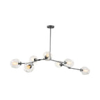 Bubble Chandelier Lighting Contemporary Glass 3/5 Heads Dining Room Adjustable Pendant Lamp in Black/Gold Finish