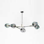 Bubble Chandelier Light Fixture with Ball Shade Modern Style Glass 5/6/7 Lights Black/Gold Finish Ceiling Lighting