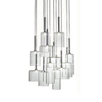 3/6/10 Lights Dining Room Cluster Lighting with Cylinder Clear Glass Shade Modern Chrome Led Hanging Lamp
