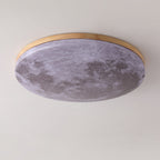 Nordic Wood & PVC Round LED Flush Mount Ceiling Light 1-light