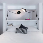 Designer wall lamp with double arm – adjustable wall light for living room, office, or bedroom
