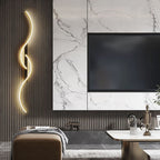 Lumor Modern Wave Design Wall Sconce Black/Gold Living Room