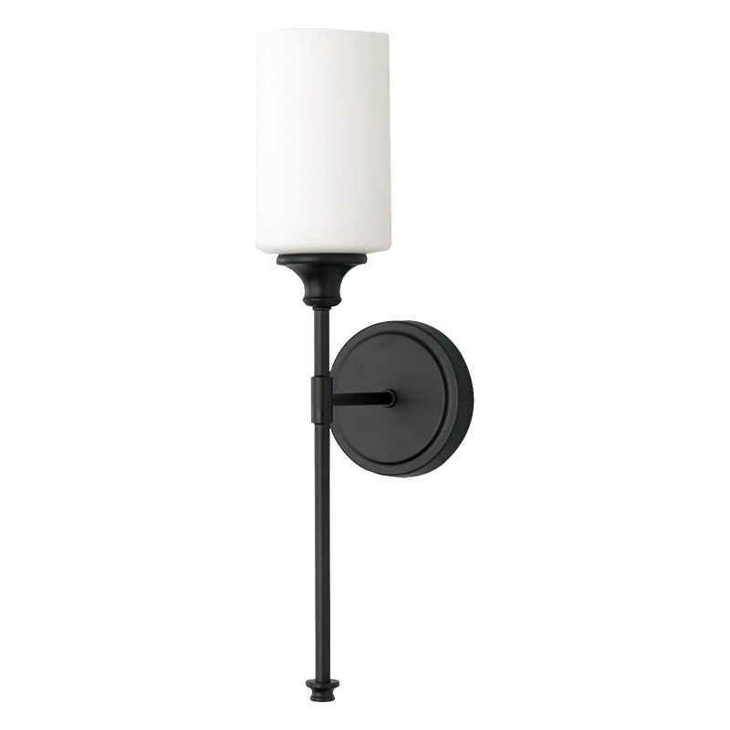 Tiffany Nordic Vanity Metal Glass Minimalism Wall Lamp, Black/Silver