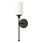 Tiffany Nordic Vanity Metal Glass Minimalism Wall Lamp, Black/Silver