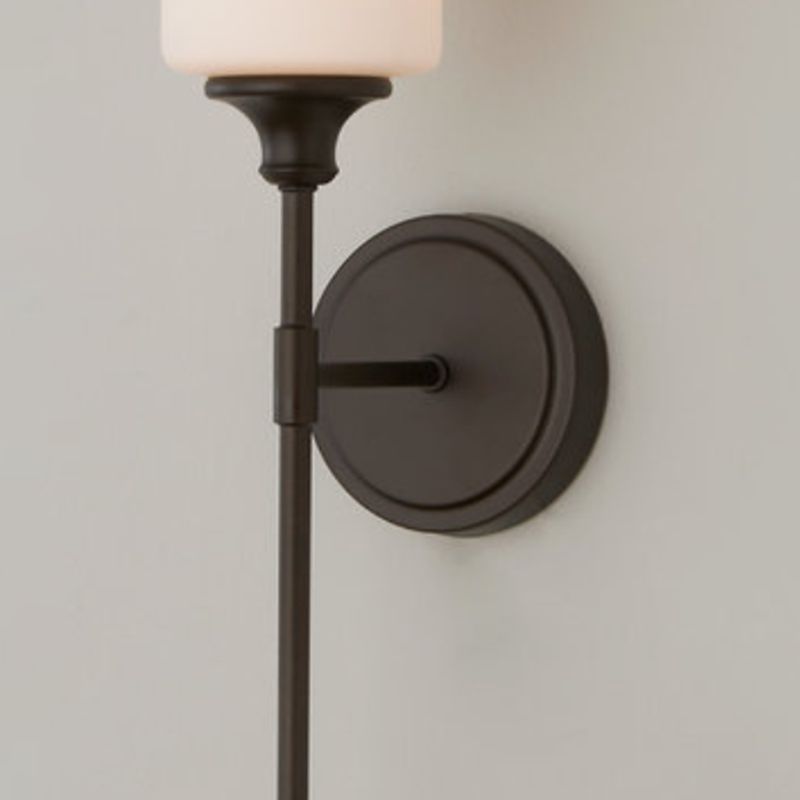 Tiffany Nordic Vanity Metal Glass Minimalism Wall Lamp, Black/Silver