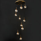 Valentina Modern Spiral Ball Glass Staircase Chandelier