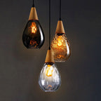 Arisha Vintage LED Suspension Amber Glass Wood Bedroom
