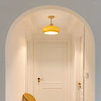 Valentina Flush Mount Ceiling Light Cup Minimalist Wood/Glass White/Orange