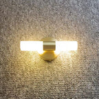 Arisha Modern Cylindrical Metal Led Wall Lamp, Gold