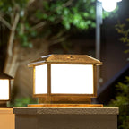 Ray Vintage Rectangle Metal Outdoor Solar Lamps, Black/Bronze