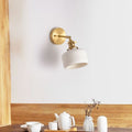 Xani Vintage Geometric Wall Sconce. Metal/Ceramic. White. Bedroom