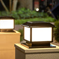 Ray Vintage Rectangle Metal Outdoor Solar Lamps, Black/Bronze