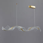 Yela Modern Wave Suspension Fixtures Metal/Acrylic White/Gold Living Room
