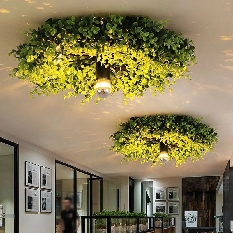 Ritta Nest Plant LED Ceiling Light Green Bedroom/Living Room