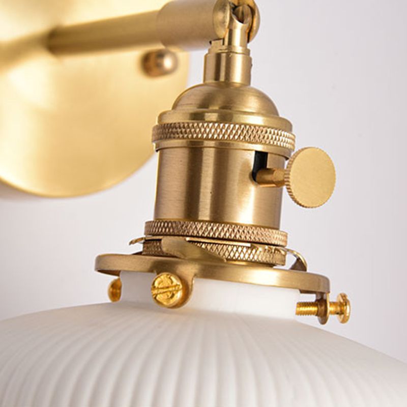 Xani Vintage Geometric Wall Sconce. Metal/Ceramic. White. Bedroom