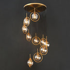 Valentina Modern Spiral Ball Glass Staircase Chandelier