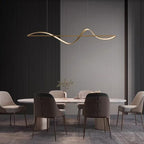 Zelin Minimalist Linear Suspension Metal/Acrylic Black/Gold Living Room