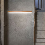 Dwyn Minimalist Linear Wall Mirror Sconce Wood Living Room