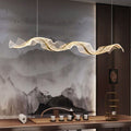 Yela Modern Wave Suspension Fixtures Metal/Acrylic White/Gold Living Room