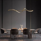 Zelin Minimalist Linear Suspension Metal/Acrylic Black/Gold Living Room