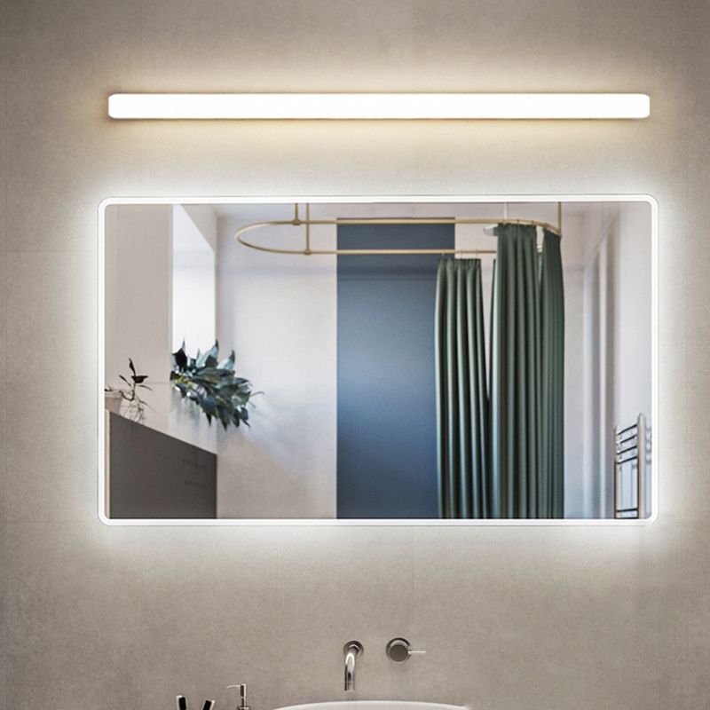 Banya Simple Linear Wall Mirror Light. Acrylic. White. Bathroom