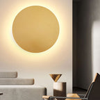 Kyris Round Minimalist Wall Sconce Black/Gold/White. Living Room