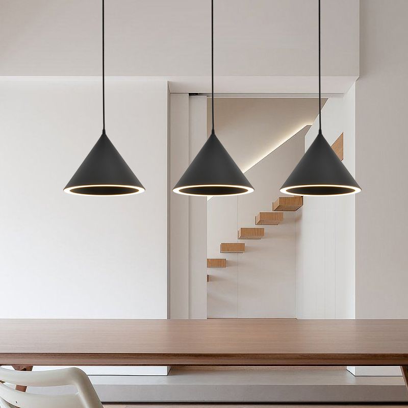 Valentina Minimalist LED Pendant Light White/Black Bedroom Acrylic