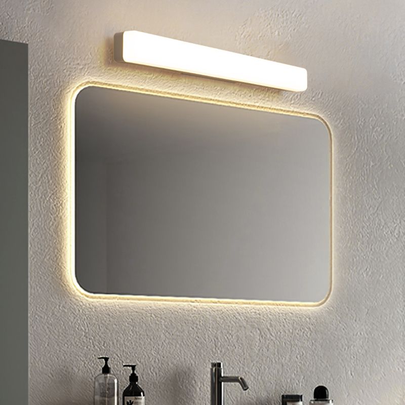 Banya Simple Linear Wall Mirror Light. Acrylic. White. Bathroom