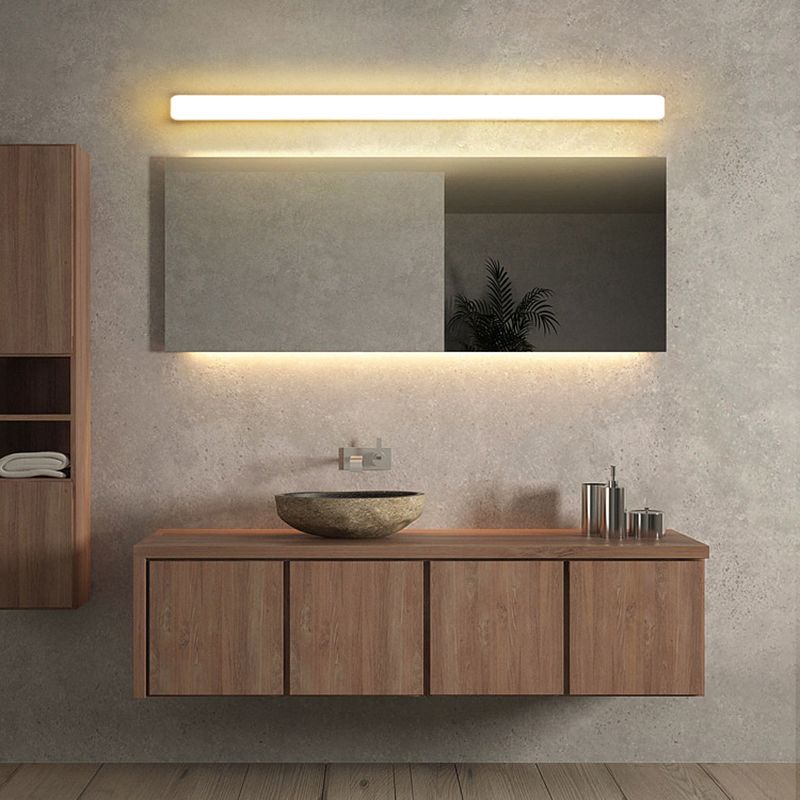 Banya Simple Linear Wall Mirror Light. Acrylic. White. Bathroom