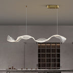 Yela Modern Wave Suspension Fixtures Metal/Acrylic White/Gold Living Room
