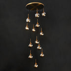 Valentina Modern Spiral Ball Glass Staircase Chandelier