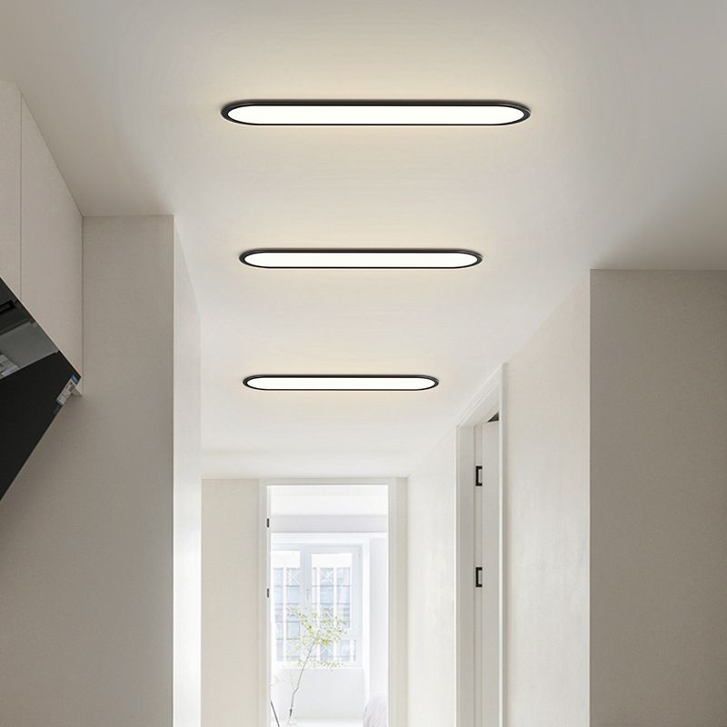 Arisha Modern Ceiling Light Dimmable Black Rectangular Living Room/Bedroom Metal