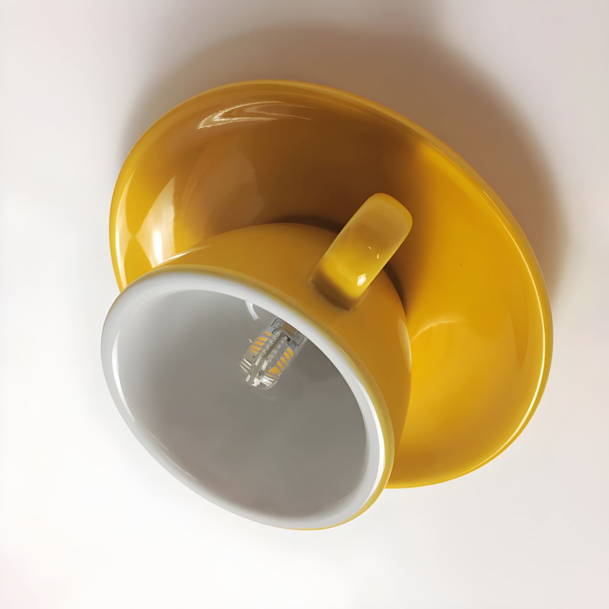 Teyo Modern Ceramic Coffee Cup Ceiling Light Blue/Pink/Yellow