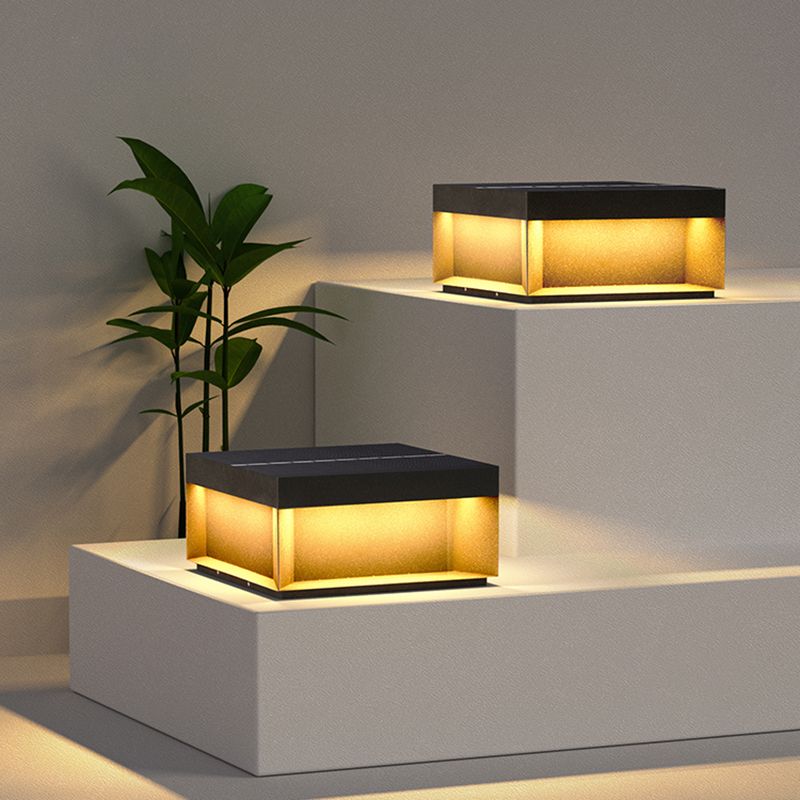 Elow Outdoor Post Lamps Modern Square Solar