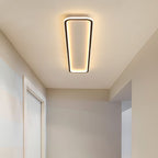 Arisha Modern LED Rectangular Ceiling Light Living Room/Bedroom Black Metal & Silicone