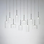 Nickle Cylindrical/Drum/Long Column Suspension Pendant Modernist 1 Light Grey/Red/Orange Glass Led Hanging Light Fixture