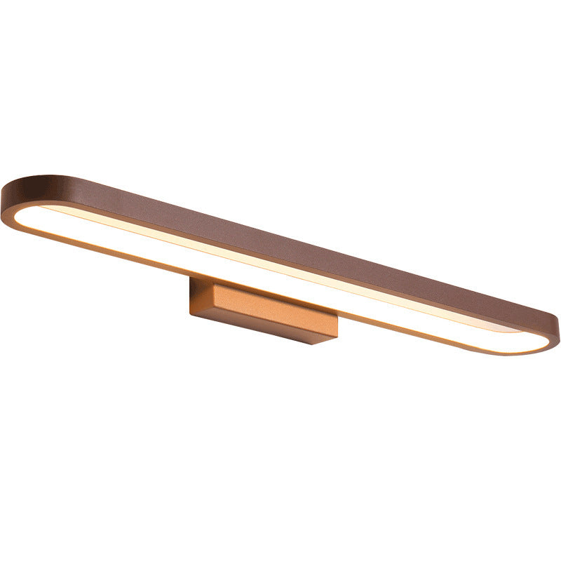 Luxa Modern Metal Wall Lamp Mirror Front, Curved, Black/Coffee