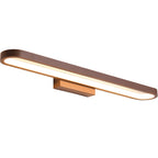 Luxa Modern Metal Wall Lamp Mirror Front, Curved, Black/Coffee