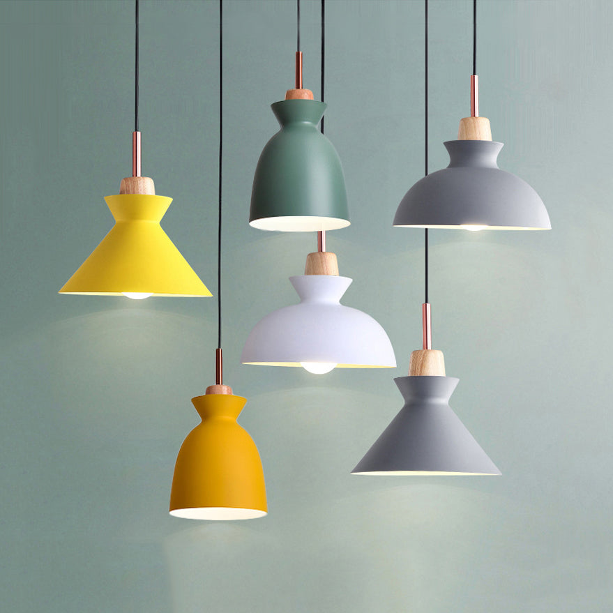 Nordic Style Hanging Lighting with Shade Aluminum Single Head Pendant Lamp for Porch
