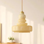 Designer Hanging Lamp with Milk Glass Bauhaus