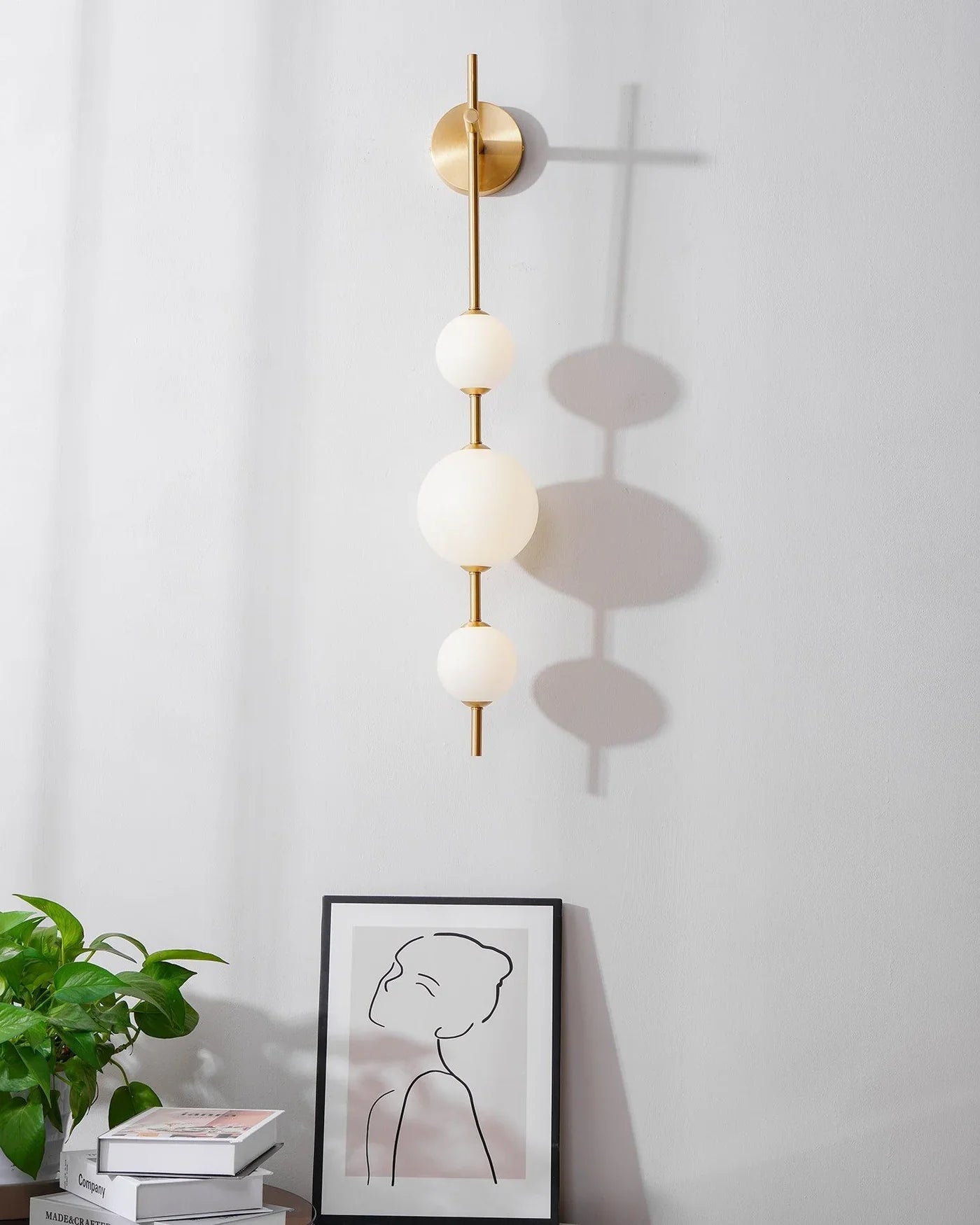Modern Geometric Wall Lamp with LED Balls