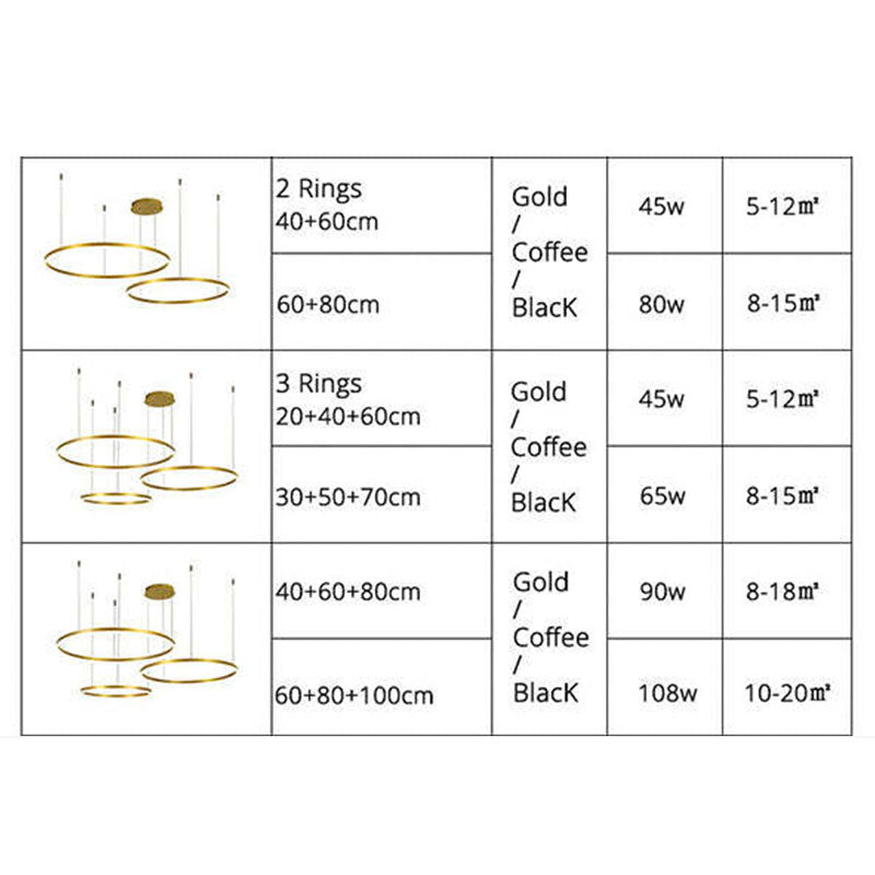 Remi Modern Metal Black/Gold/Coffee Suspension Ring