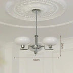 Modern Chandelier with Opal Glass Shades – Elegant Ceiling Lamp