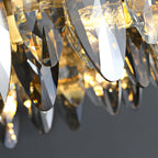 Kristy Modern Annular Metal Crystal Pendant Light, Gold