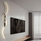 Lumor Modern Wave Design Wall Sconce Black/Gold Living Room