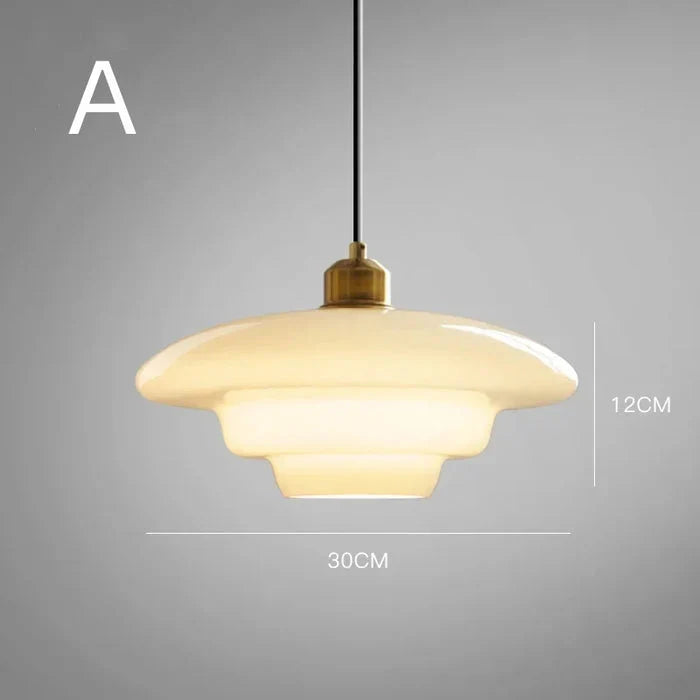 Hanging Ceiling Lamp with Milk White Glass
