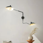 Designer wall lamp with double arm – adjustable wall light for living room, office, or bedroom