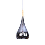 1 Bulb Teardrop Shade Hanging Light Fixture Contemporary Chrome/Rose Gold Metal Pendant Ceiling Light for Kitchen